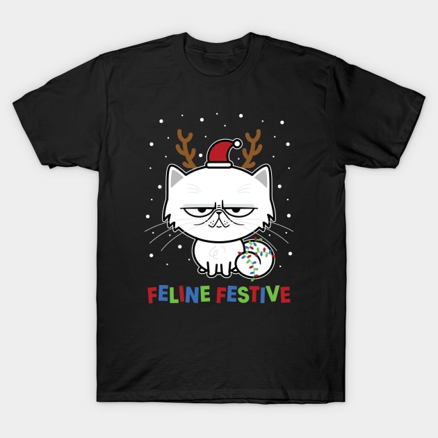 Feline Festive T-Shirt by Kitty Cotton